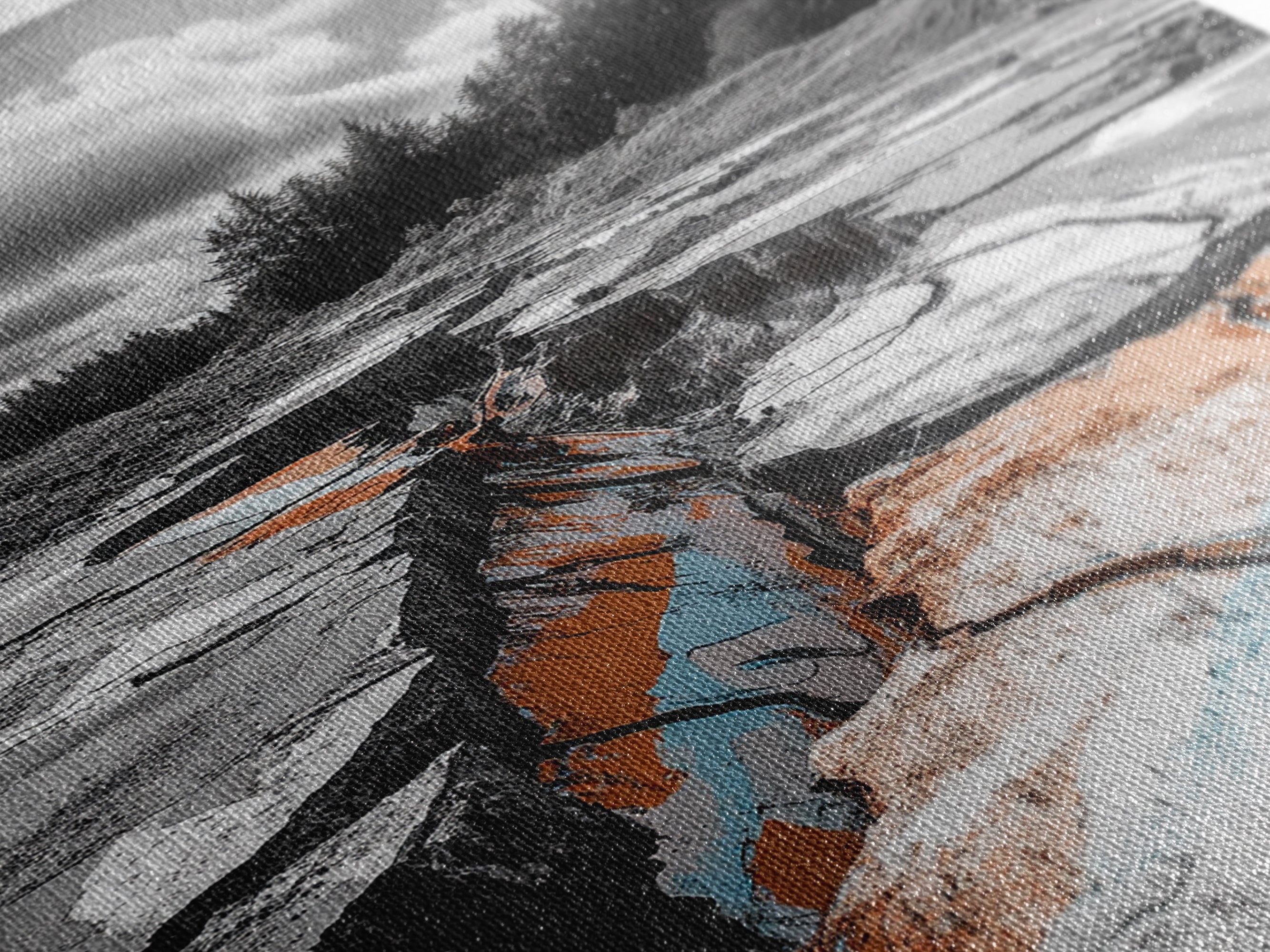 Cracked Earth, Desert Scene, Color Splash Photography, Framed Canvas Print, Modern Nature Wall Art, Industrial Decor, Earth Tones