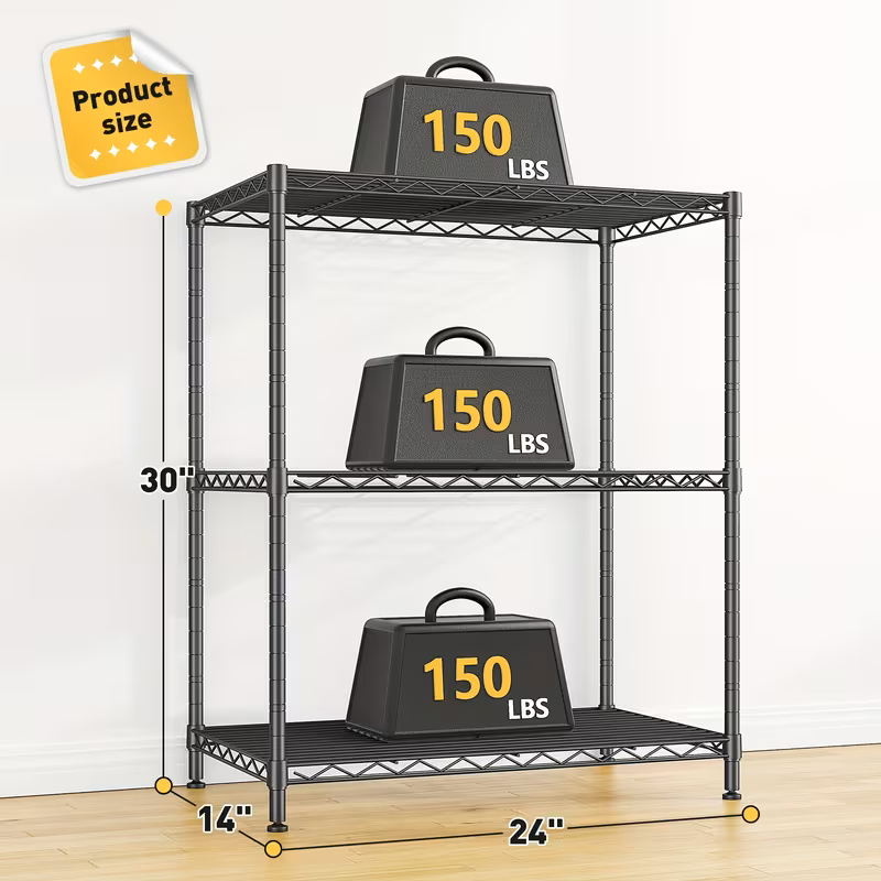 Adjustable Wire Shelving Rack Multi-Tier Storage Organizer