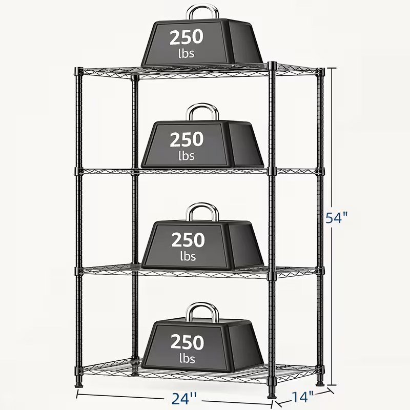 Adjustable Wire Shelving Rack Multi-Tier Storage Organizer