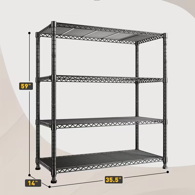 Adjustable Wire Shelving Rack Multi-Tier Storage Organizer