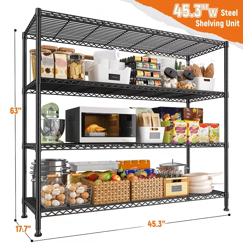 Adjustable Wire Shelving Rack Multi-Tier Storage Organizer