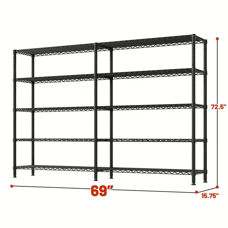 Adjustable Wire Shelving Rack Multi-Tier Storage Organizer
