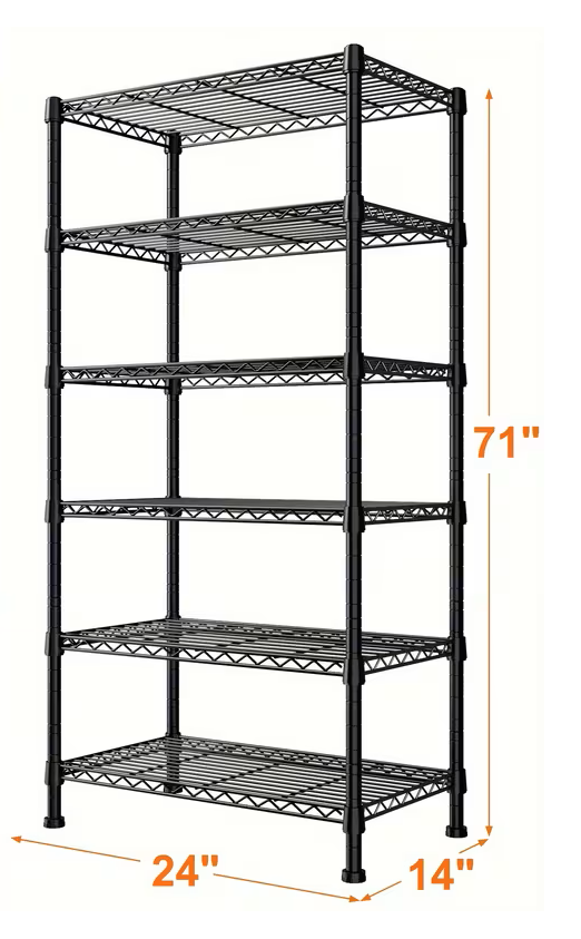 Adjustable Wire Shelving Rack Multi-Tier Storage Organizer