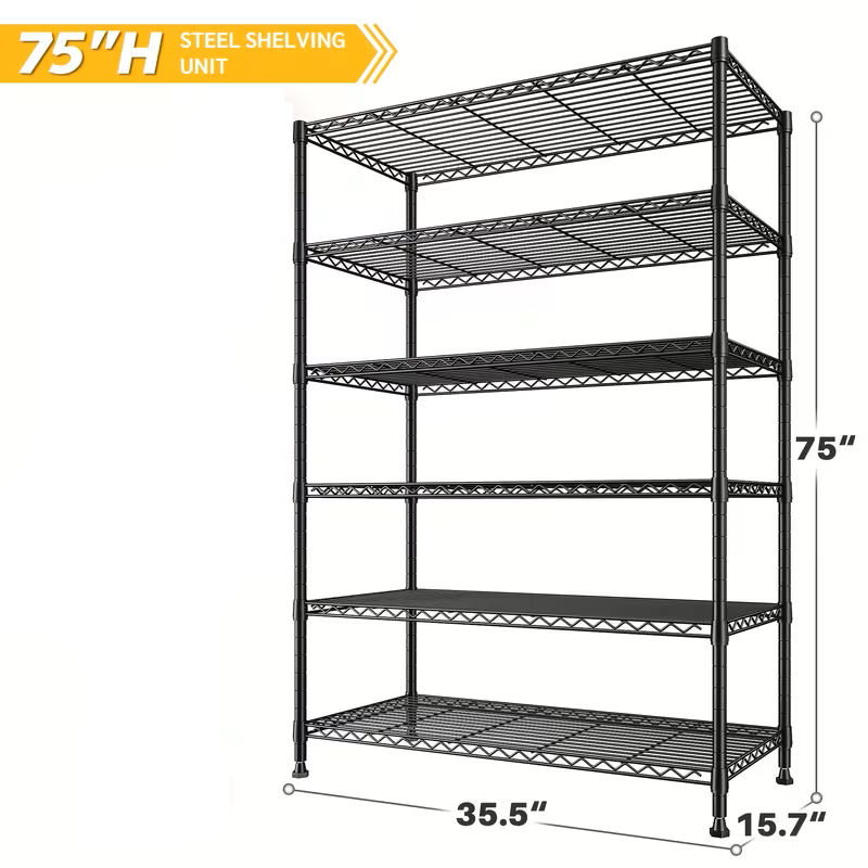 Adjustable Wire Shelving Rack Multi-Tier Storage Organizer