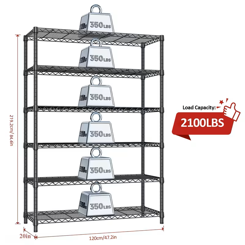 Adjustable Wire Shelving Rack Multi-Tier Storage Organizer