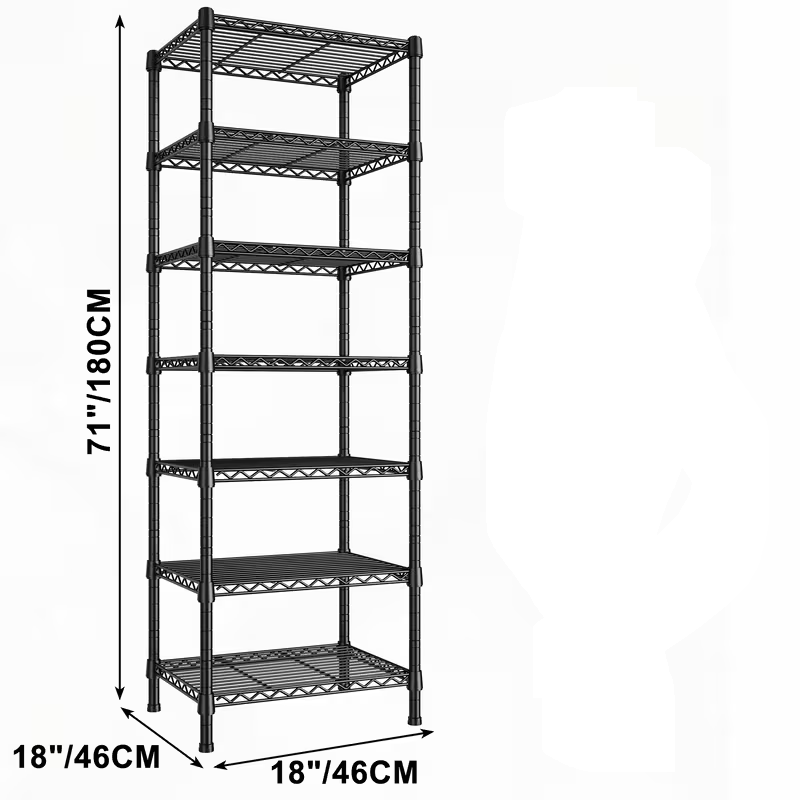 Adjustable Wire Shelving Rack Multi-Tier Storage Organizer
