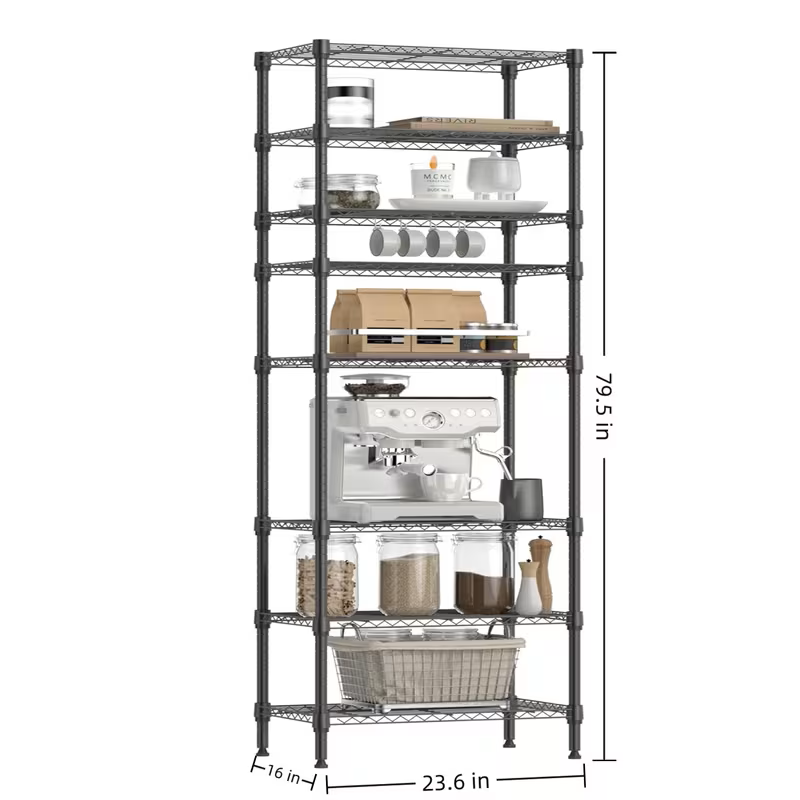 Adjustable Wire Shelving Rack Multi-Tier Storage Organizer