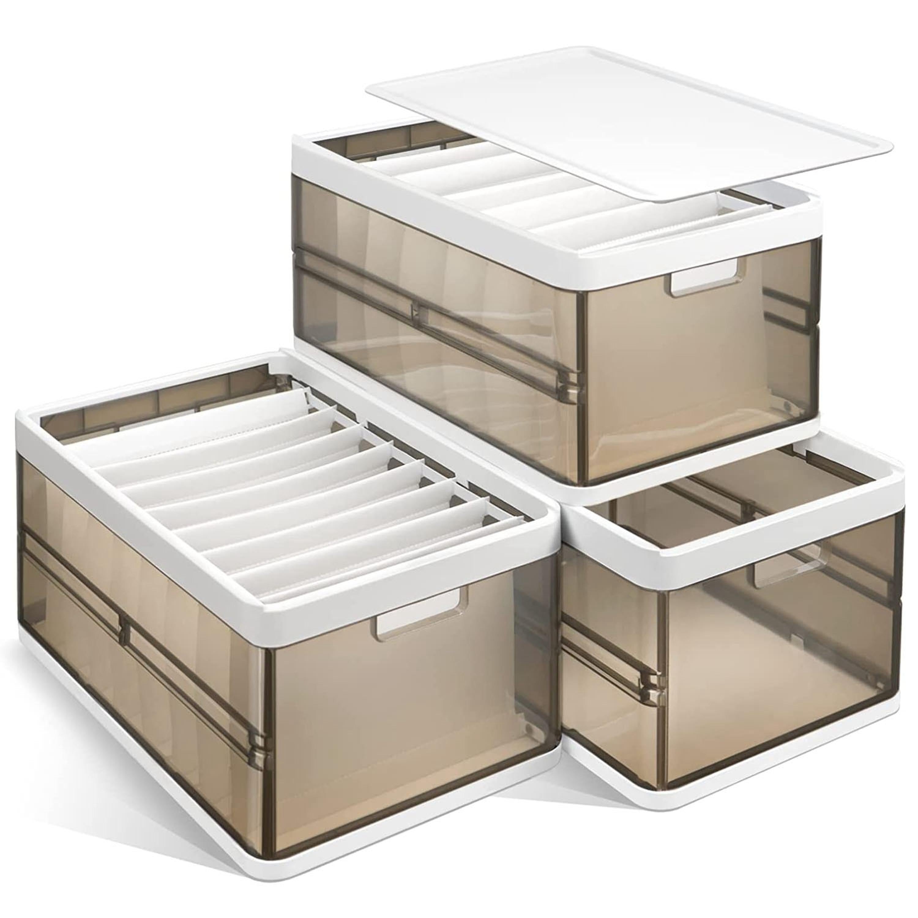 3-Pack Foldable Storage Bins With Lids Handles