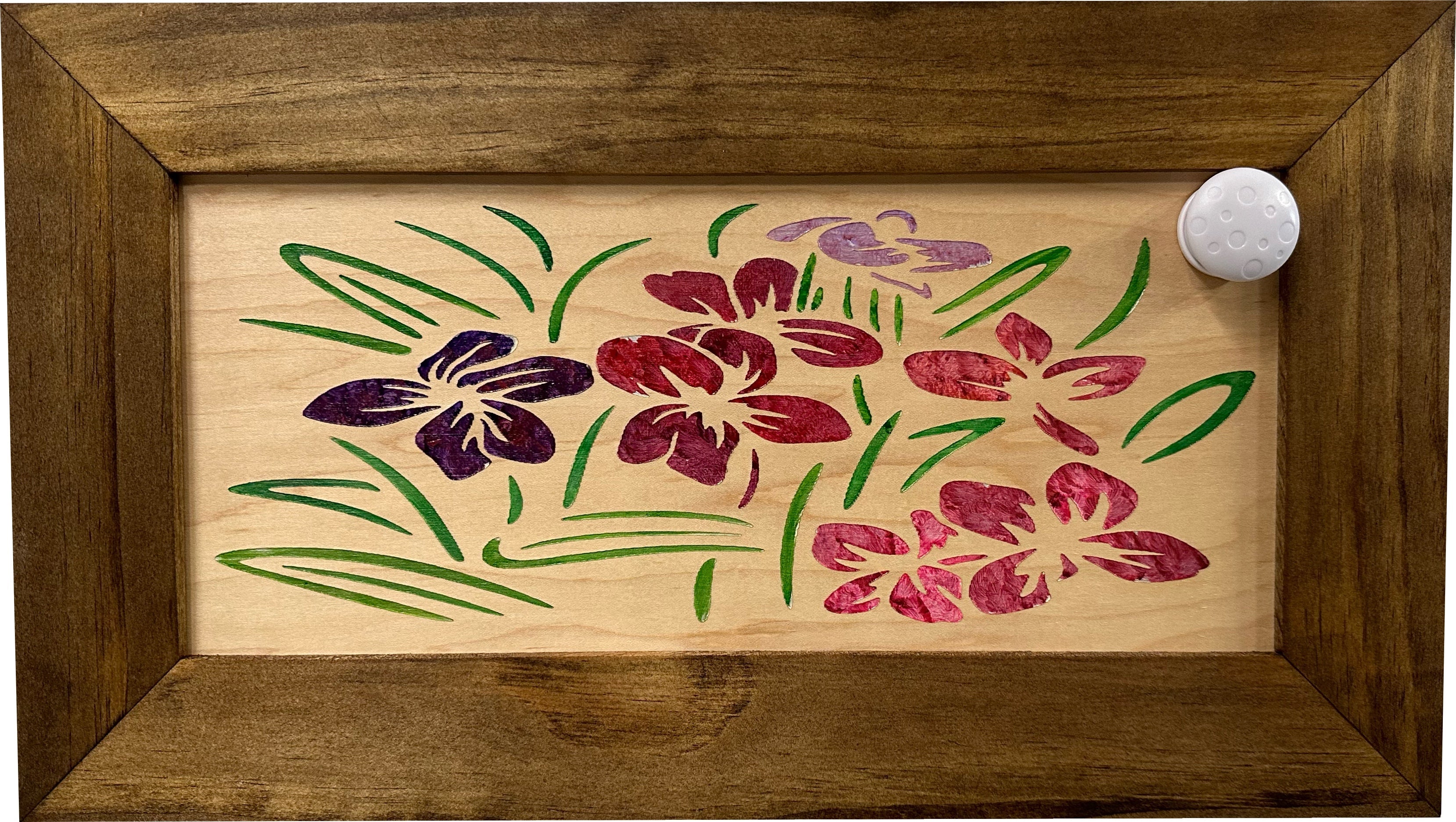 Just Flowers Hidden Gun Storage Wall Decor - Handcrafted Gun Concealment Furniture - Quick Access Handgun Safe with Magnetic Lock - Secure Hidden Wall Safe - USA Made