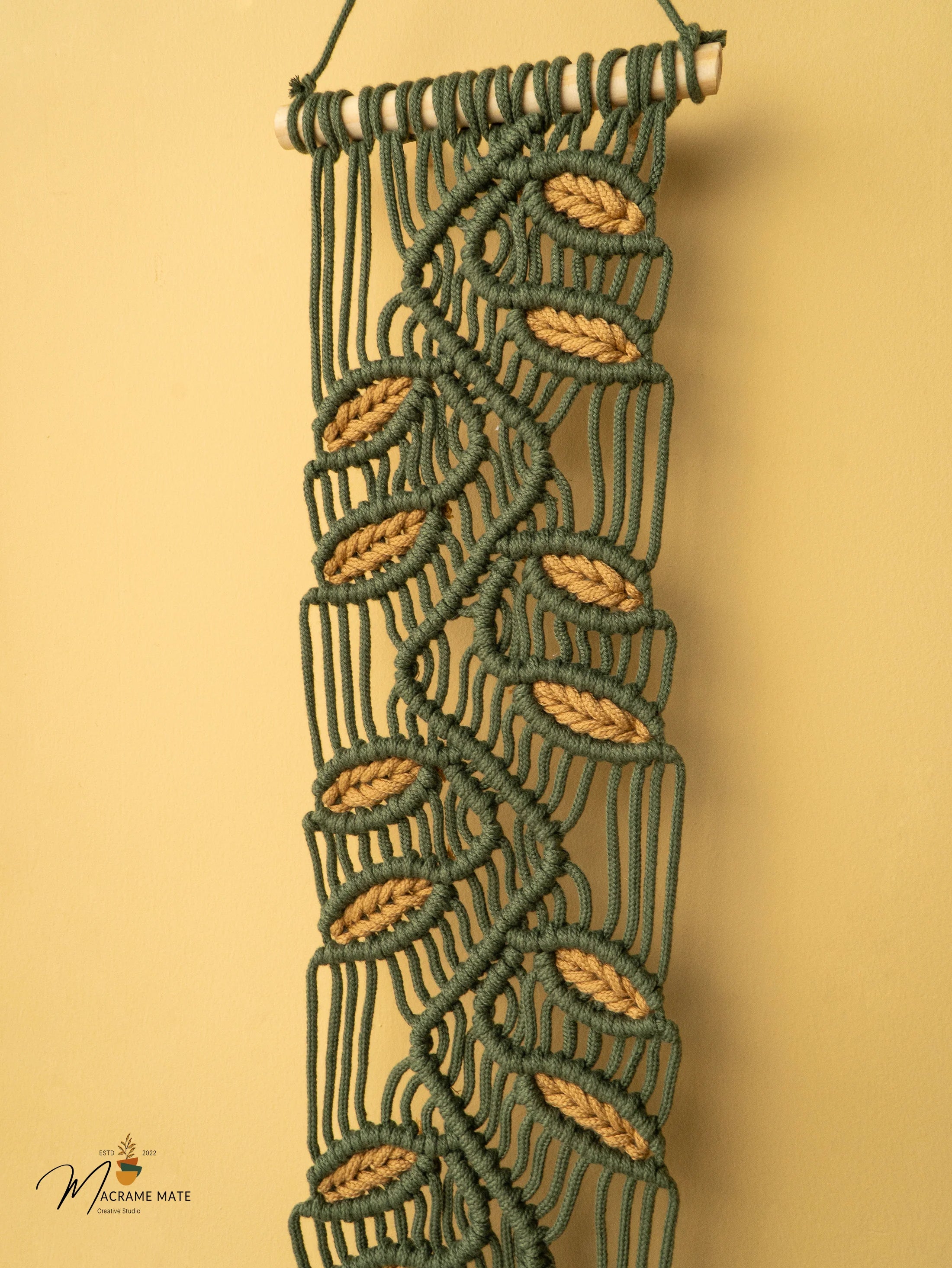 Vesta Green Macrame Wall Hanging Boho Decor