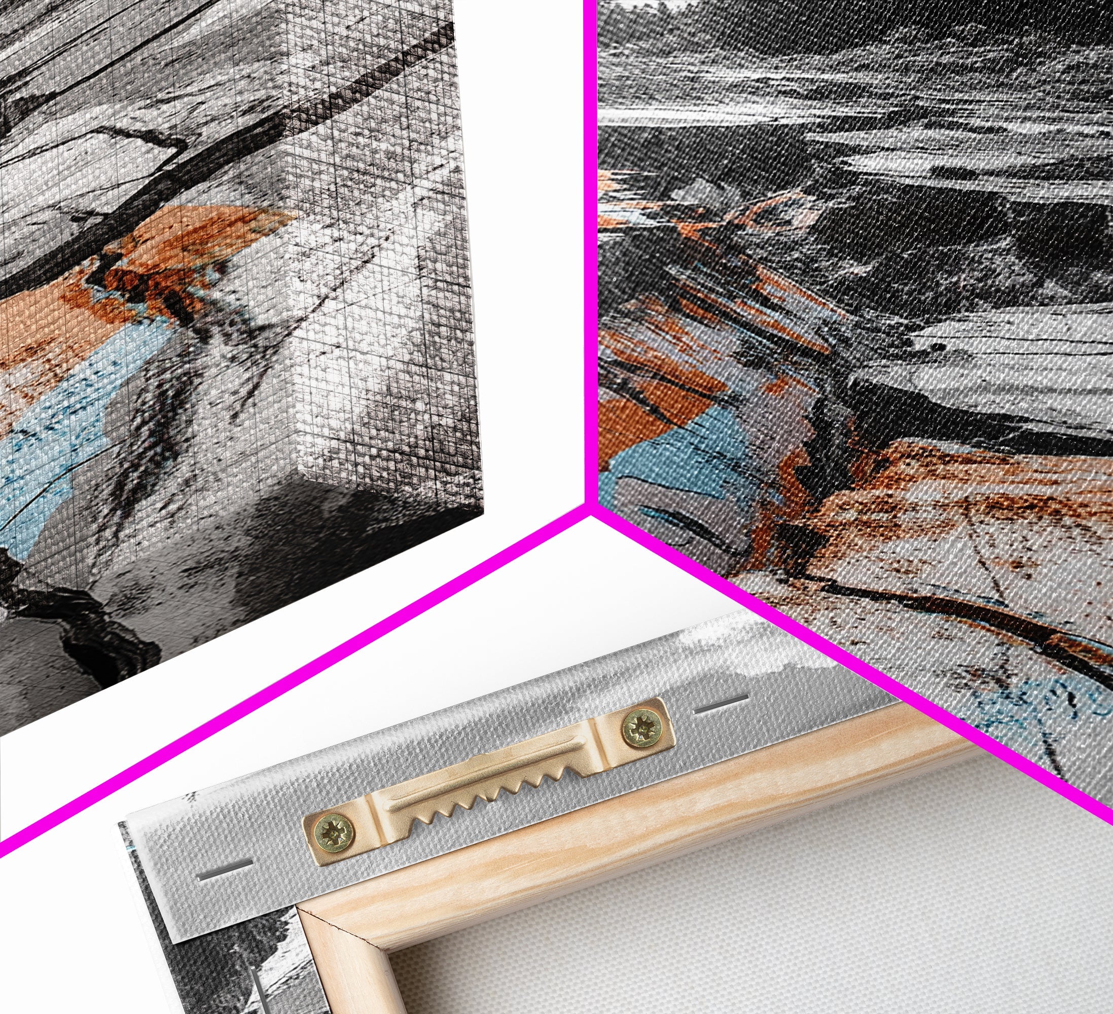 Cracked Earth, Desert Scene, Color Splash Photography, Framed Canvas Print, Modern Nature Wall Art, Industrial Decor, Earth Tones