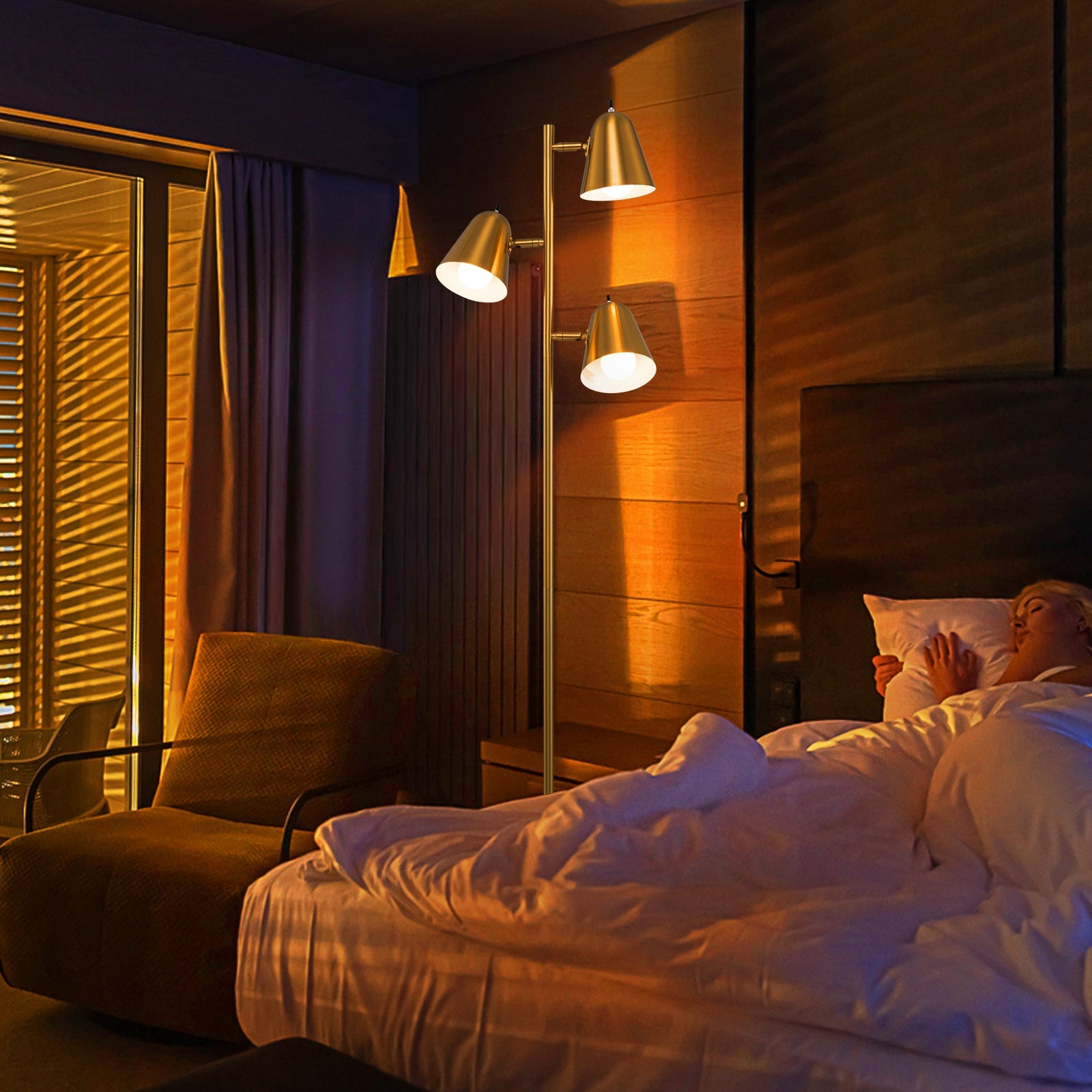 64-Inch 3-Light LED Floor Lamp Reading Light