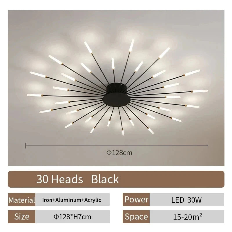 Living Room Light LED Ceiling Lamp Modern Indoor Lighting Acrylic Nordic Creative Fan-shaped Bedroom Fixture Home Decor Kid Room