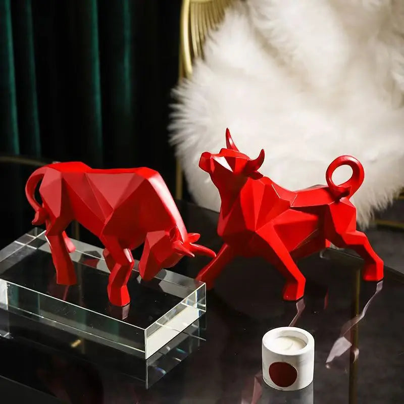 Nordic Resin Bull Ornament Modern Home Decoration Figurine