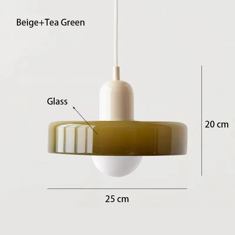 Nordic Retro Glass Pendant Lamp E27 LED Chandelier
