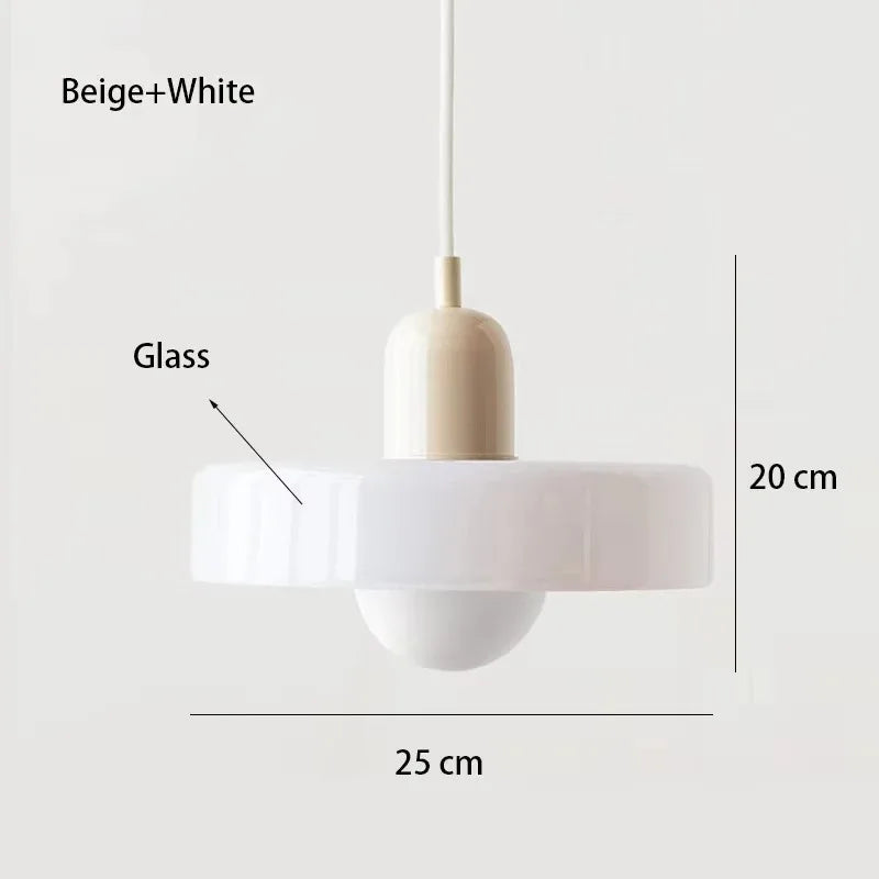 Nordic Retro Glass Pendant Lamp E27 LED Chandelier