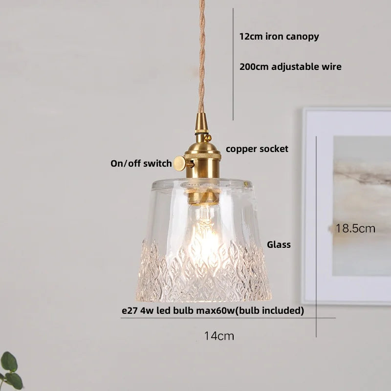 IWHD Clear Glass LED Pendant Lights Dining Living Room Cafe Brass Nordic Modern Simple Home Decor Hanging Lamp Lamparas Colgante