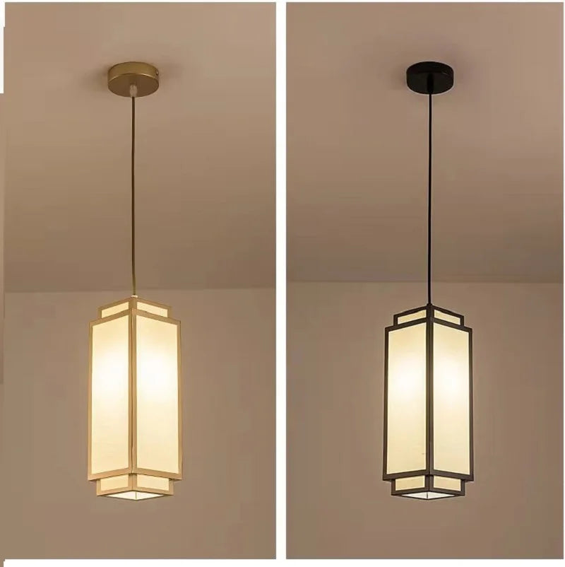Modern Chinese Fabric Pendant Light Living Room Chandelier