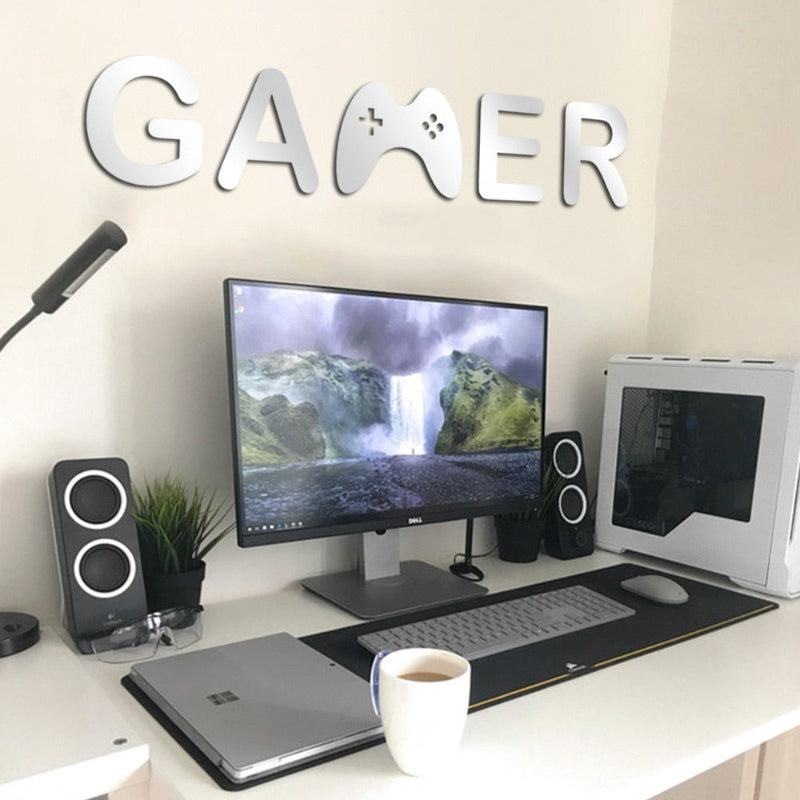 Acrylic Gamer Wall Decal Decorative Mirror Sticker