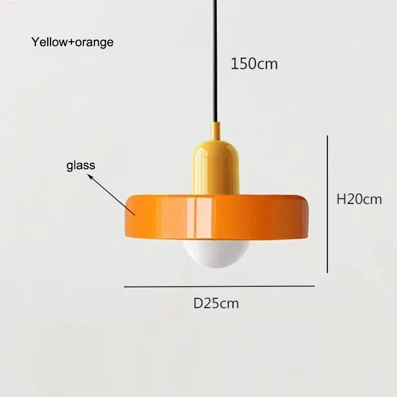 Nordic Retro Glass Pendant Lamp E27 LED Chandelier