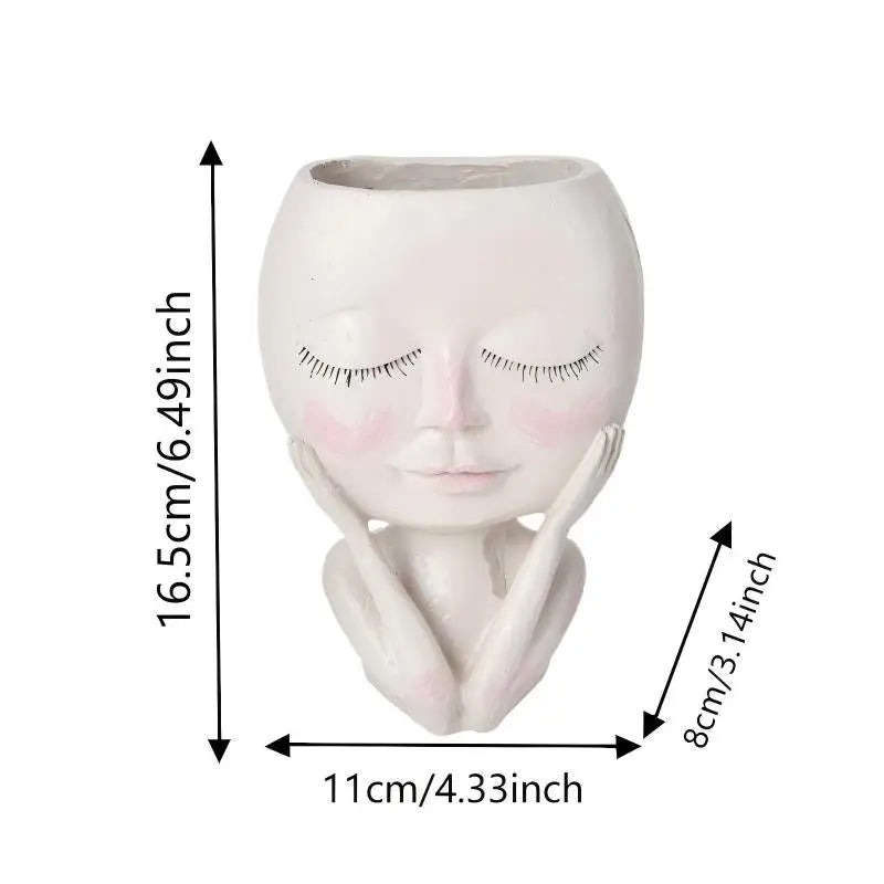 Creative Girl Face Vase Decorative Home Ornament Gift