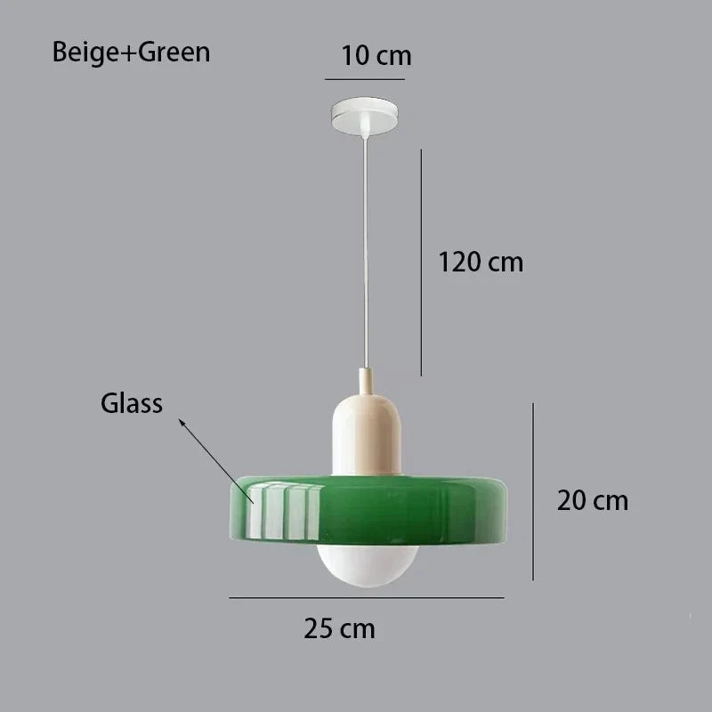 Nordic Retro Glass Pendant Lamp E27 LED Chandelier