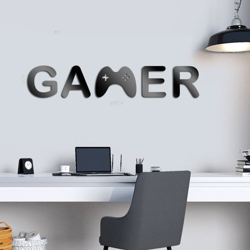 Acrylic Gamer Wall Decal Decorative Mirror Sticker