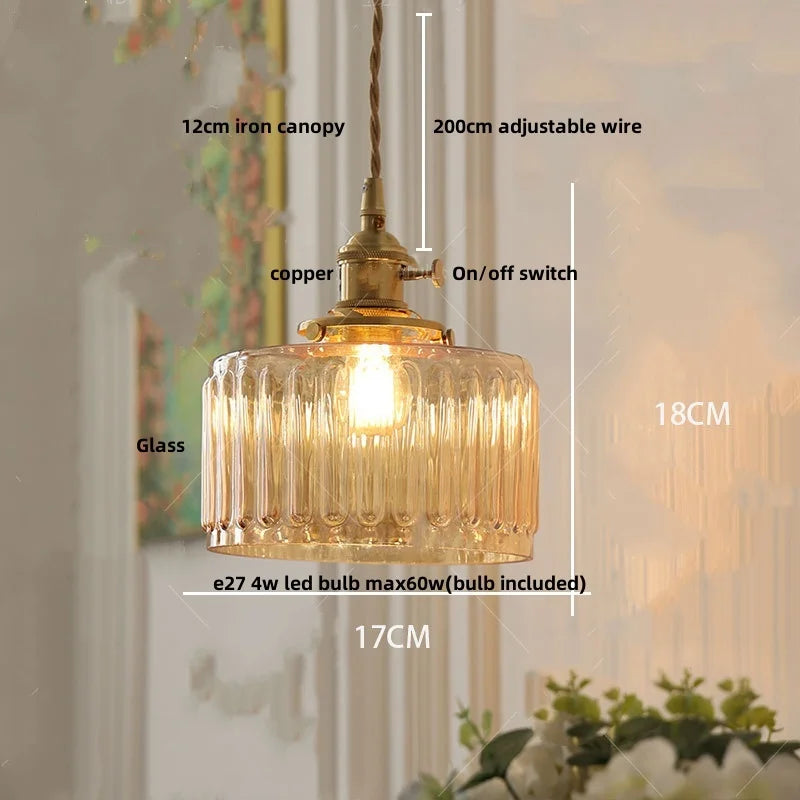IWHD Clear Glass LED Pendant Lights Dining Living Room Cafe Brass Nordic Modern Simple Home Decor Hanging Lamp Lamparas Colgante
