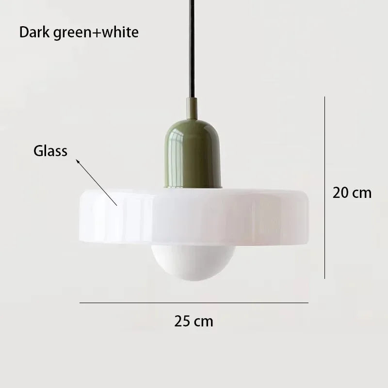 Nordic Retro Glass Pendant Lamp E27 LED Chandelier