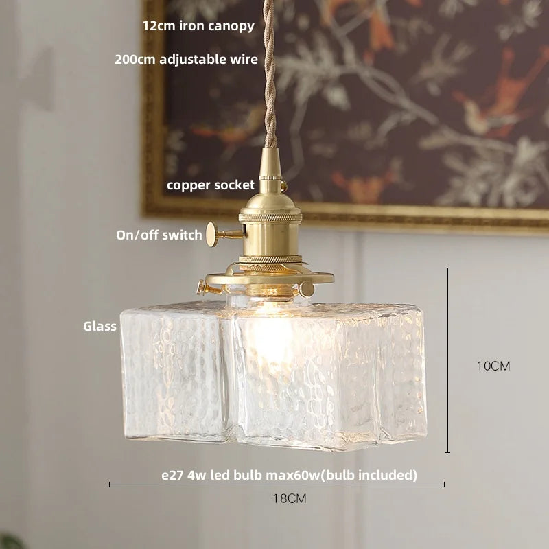 IWHD Clear Glass LED Pendant Lights Dining Living Room Cafe Brass Nordic Modern Simple Home Decor Hanging Lamp Lamparas Colgante