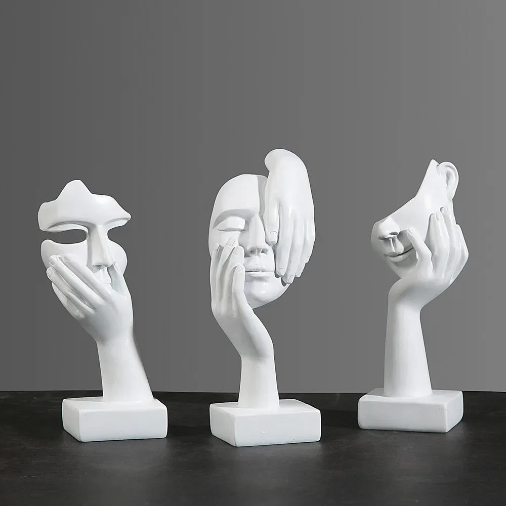 Resin Abstract Mask Statue Miniature Home Decor Figurine