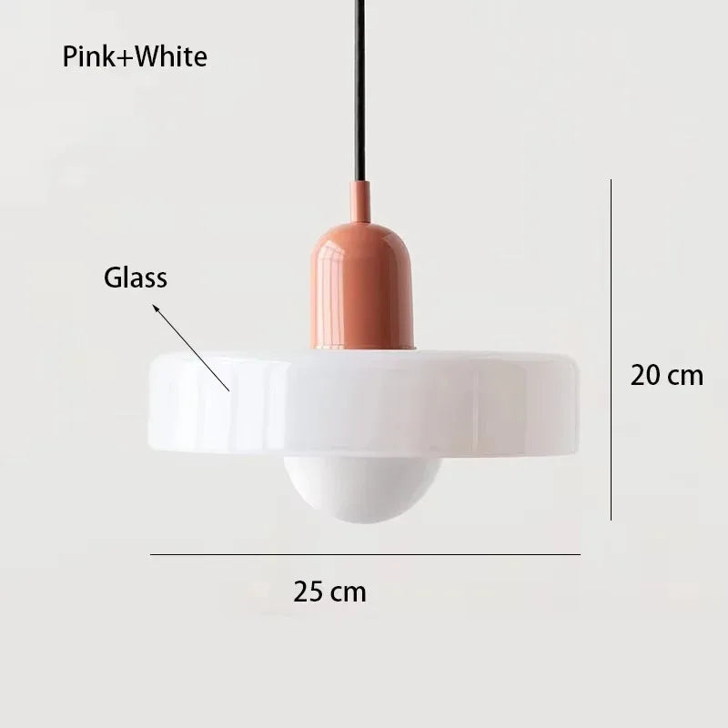 Nordic Retro Glass Pendant Lamp E27 LED Chandelier