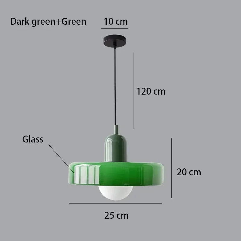 Nordic Retro Glass Pendant Lamp E27 LED Chandelier