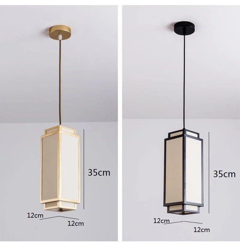 Modern Chinese Fabric Pendant Light Living Room Chandelier