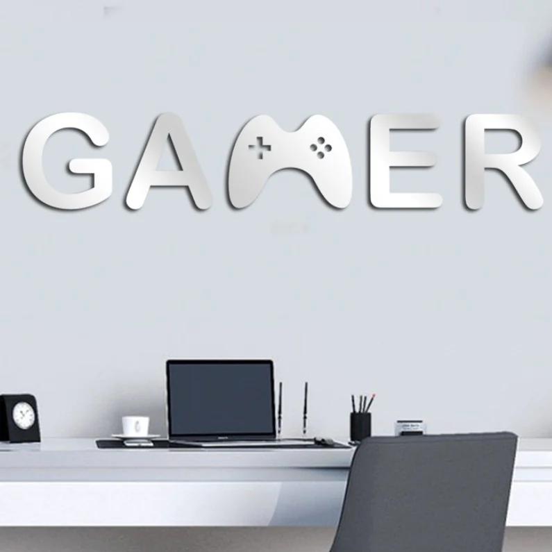 Acrylic Gamer Wall Decal Decorative Mirror Sticker