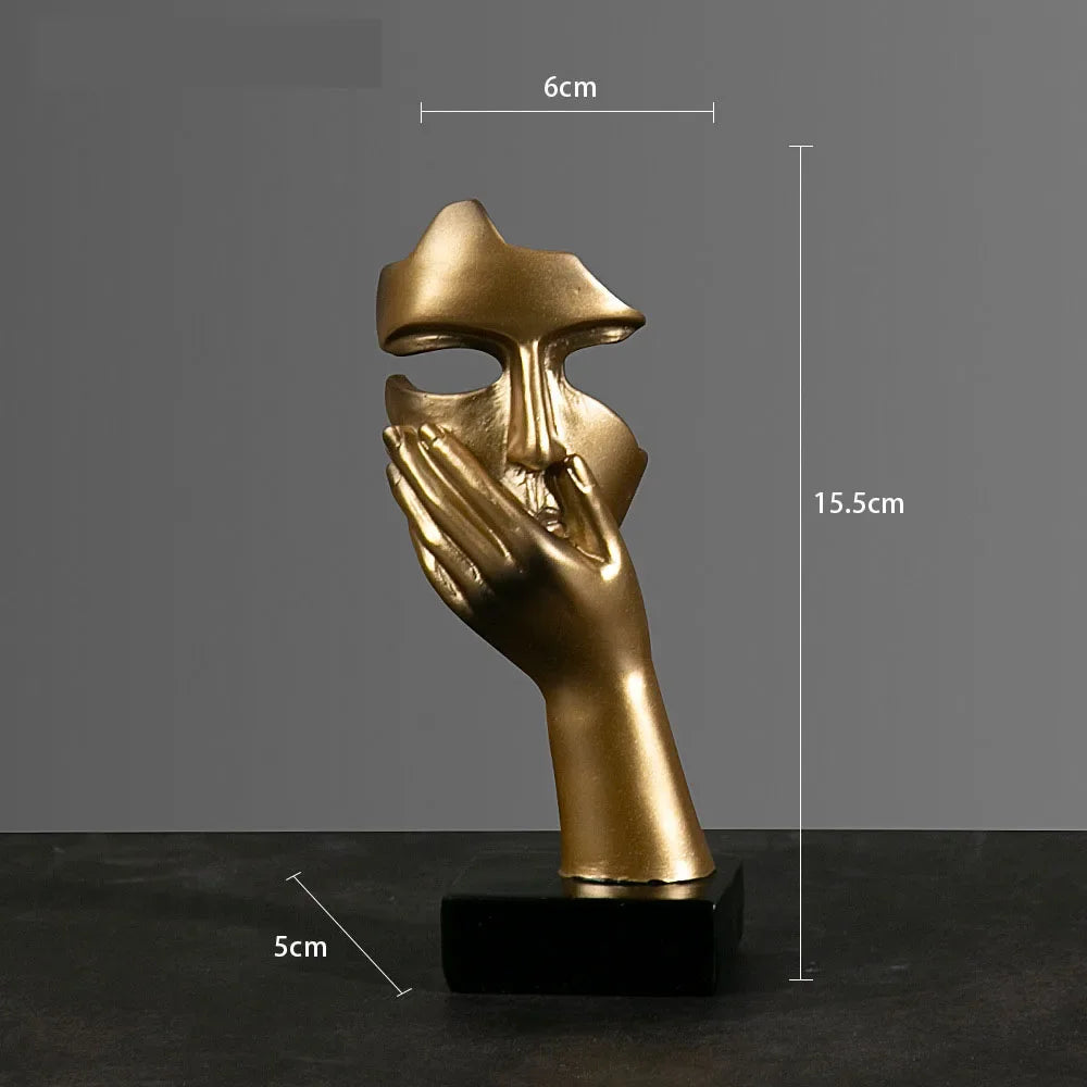 Resin Abstract Mask Statue Miniature Home Decor Figurine