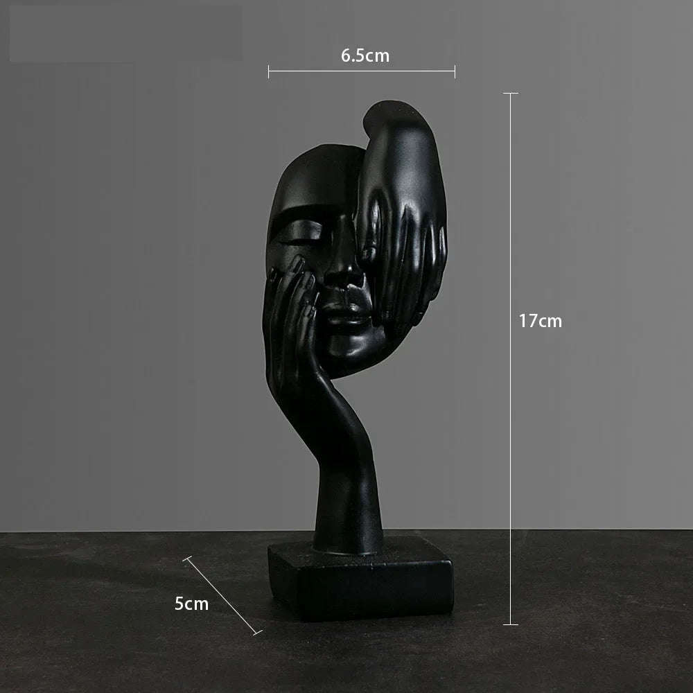 Resin Abstract Mask Statue Miniature Home Decor Figurine