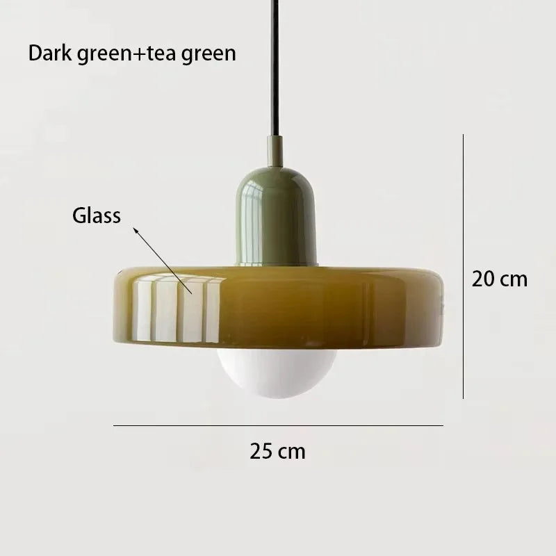 Nordic Retro Glass Pendant Lamp E27 LED Chandelier