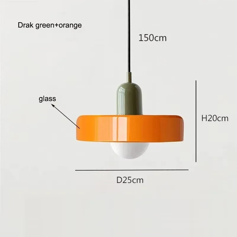 Nordic Retro Glass Pendant Lamp E27 LED Chandelier