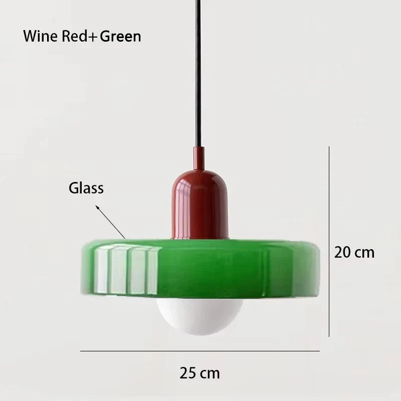 Nordic Retro Glass Pendant Lamp E27 LED Chandelier