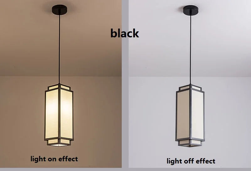 Modern Chinese Fabric Pendant Light Living Room Chandelier