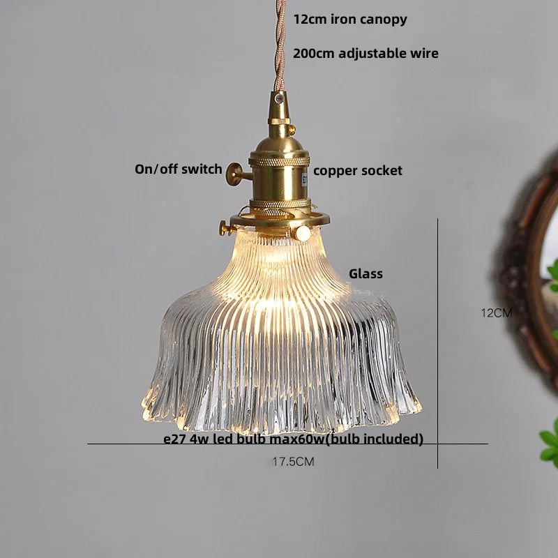 IWHD Clear Glass LED Pendant Lights Dining Living Room Cafe Brass Nordic Modern Simple Home Decor Hanging Lamp Lamparas Colgante