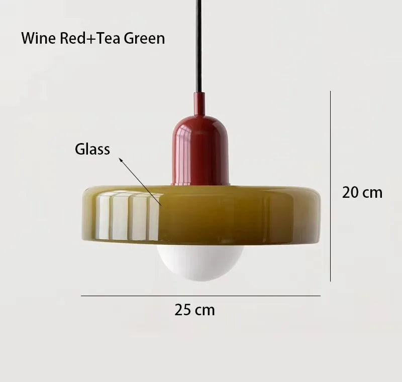Nordic Retro Glass Pendant Lamp E27 LED Chandelier