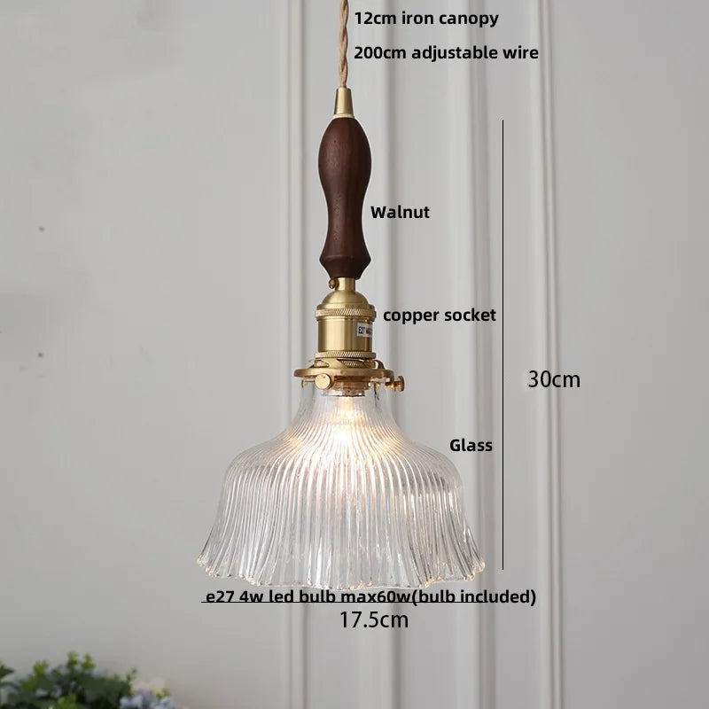 IWHD Clear Glass LED Pendant Lights Dining Living Room Cafe Brass Nordic Modern Simple Home Decor Hanging Lamp Lamparas Colgante