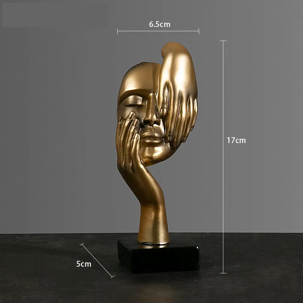 Resin Abstract Mask Statue Miniature Home Decor Figurine