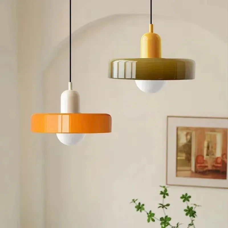 Nordic Retro Glass Pendant Lamp E27 LED Chandelier