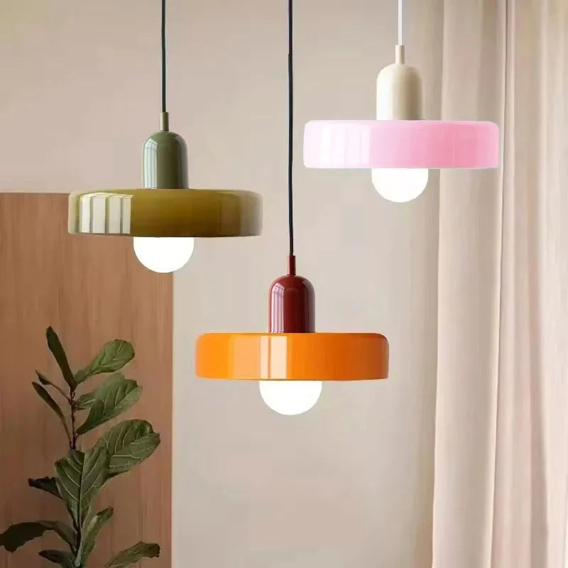 Nordic Retro Glass Pendant Lamp E27 LED Chandelier