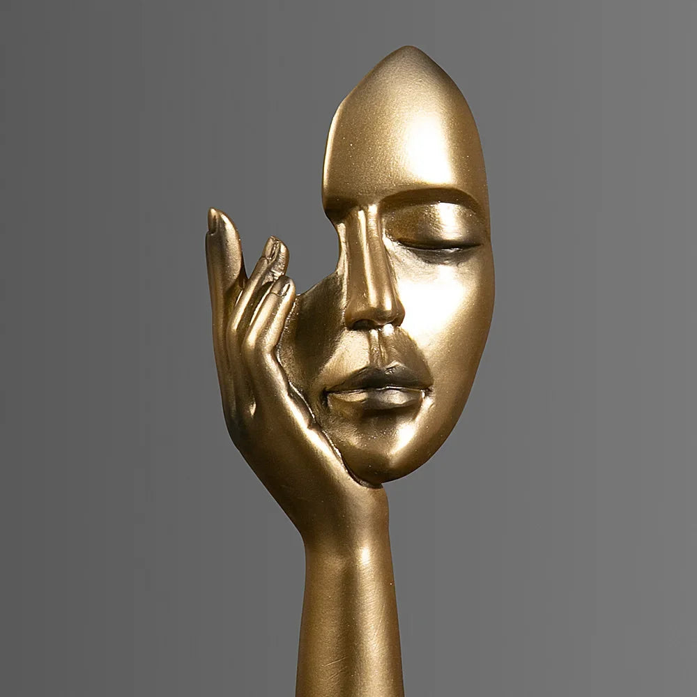 Resin Abstract Mask Statue Miniature Home Decor Figurine