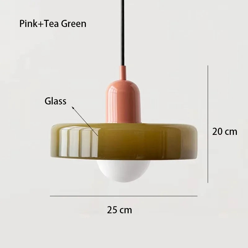 Nordic Retro Glass Pendant Lamp E27 LED Chandelier