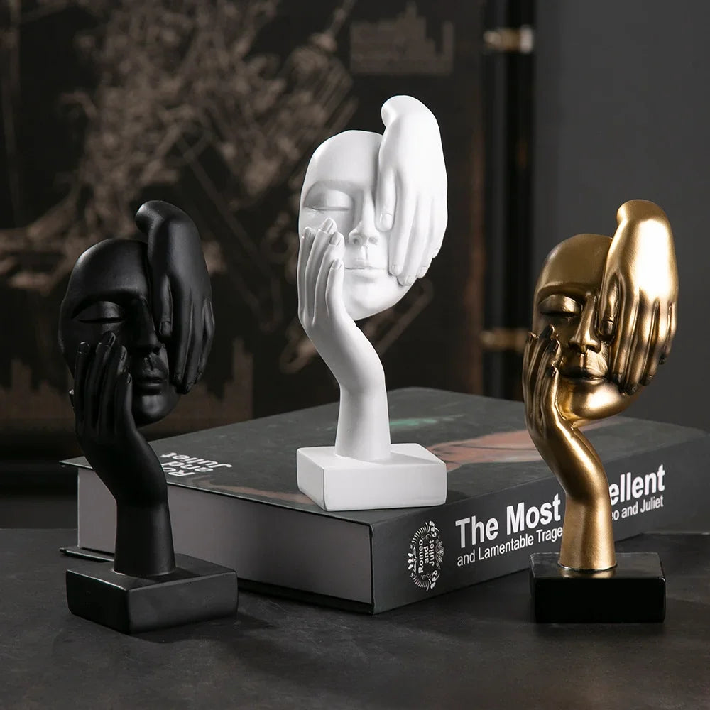 Resin Abstract Mask Statue Miniature Home Decor Figurine